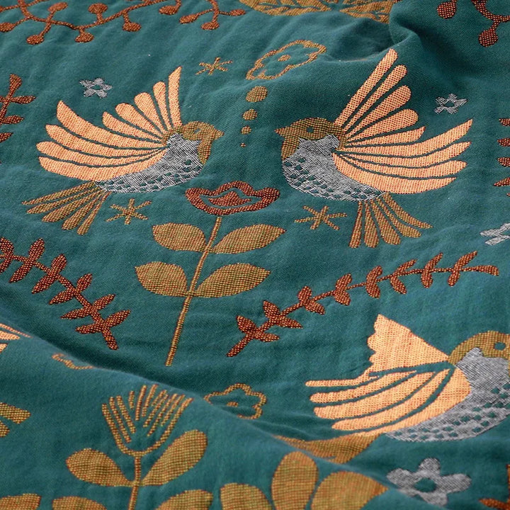 Aviara™️ Reversible Scandinavian Bird Throw Blanket